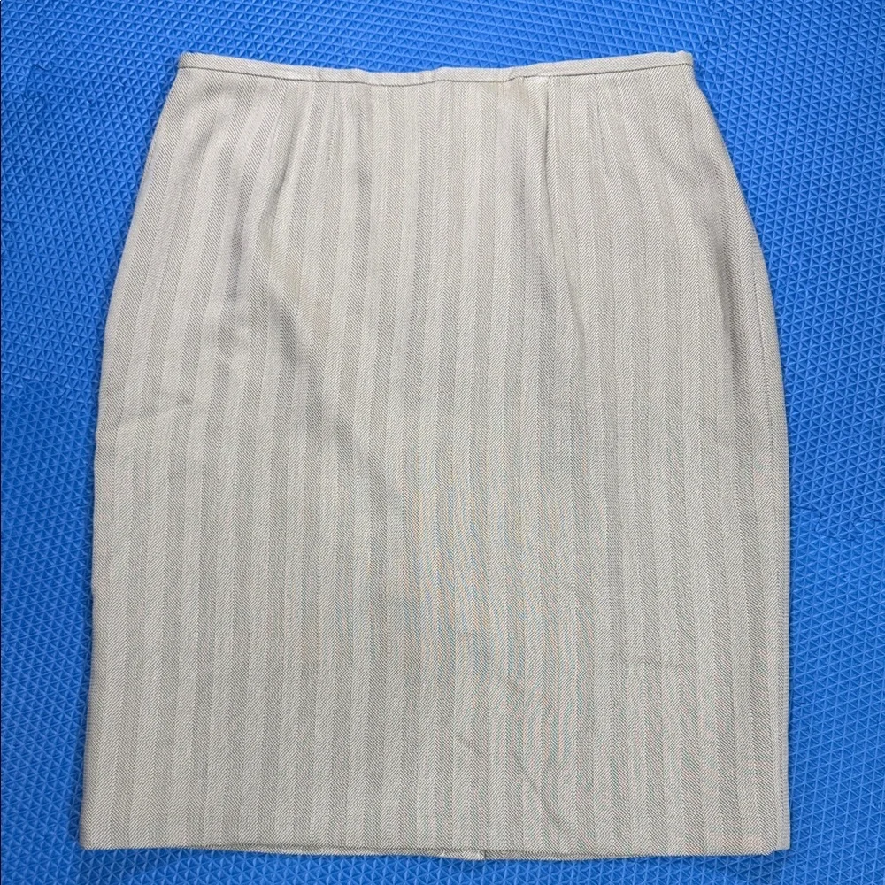 Worthington Sand Herringbone Pinstripe Blazer and Skirt Suit NWT - Picture 8 of 16